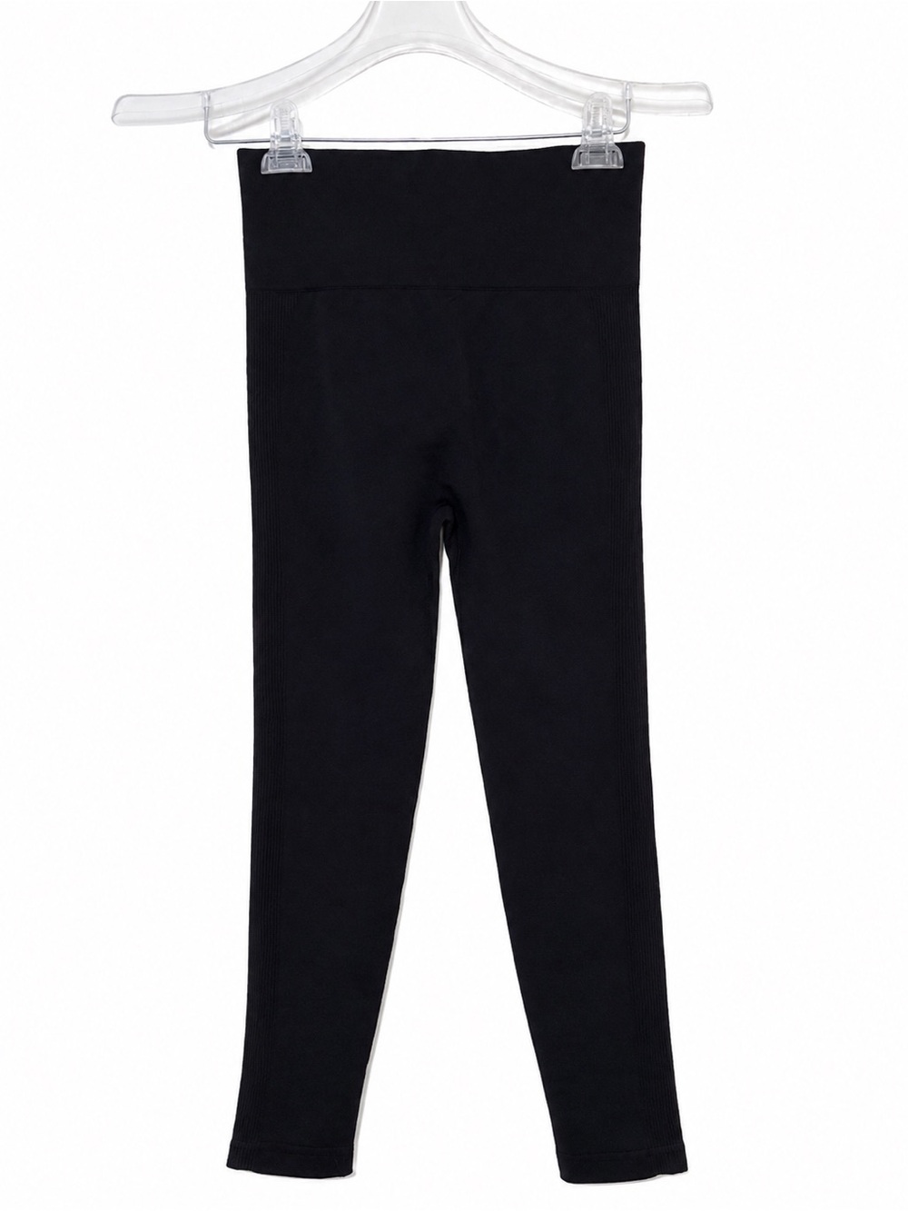 Black High-Waisted Ribbed Seamless Scrunch Butt Leggings Size Medium